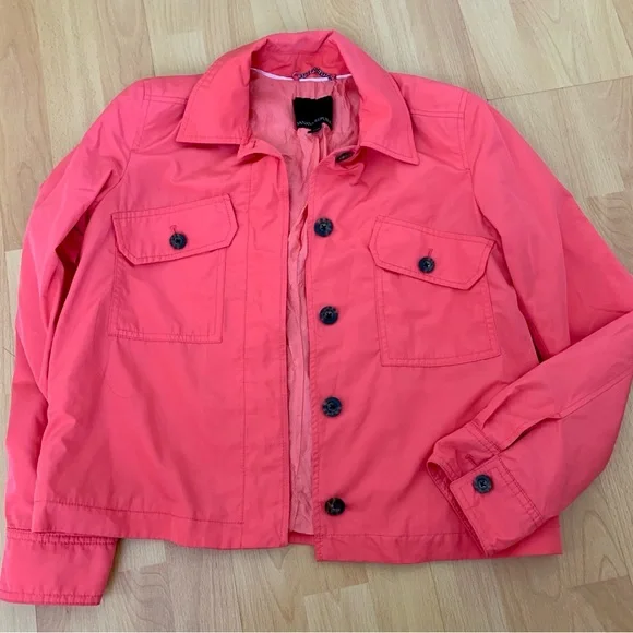 BANANA REPUBLIC Bright Coral Button Up Jacket - Picture 2 of 8
